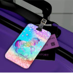 Niedliches Einhorn-Rosa Glitzer Regenbogenaqua Mon Gepäckanhänger<br><div class="desc">Niedliche Einhorn Rosa Glitzer Regenbogenaqua Monogramm Gepäckanhänger. Wunderschön, modern und cool für den Trend-versierten und kunstliebenden angesagten Trendsetter. Dieses stilvolle Design wäre ideal für Mädchen, die funkelnd Designs lieben. Zeigen Sie Ihren persönlichen Stil, sehen Sie modern, trendig und stilvoll und reisen Sie stilvoll mit einem einzigartigen Design auf einem Gepäckanhänger...</div>