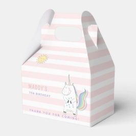 Niedliches Einhorn - Rosa Rosa Streifen Kindergebu Geschenkschachtel