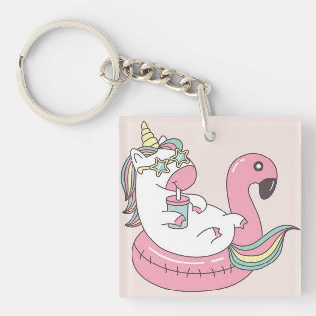Niedliches Einhorn Schlüsselanhänger (Vorderseite)