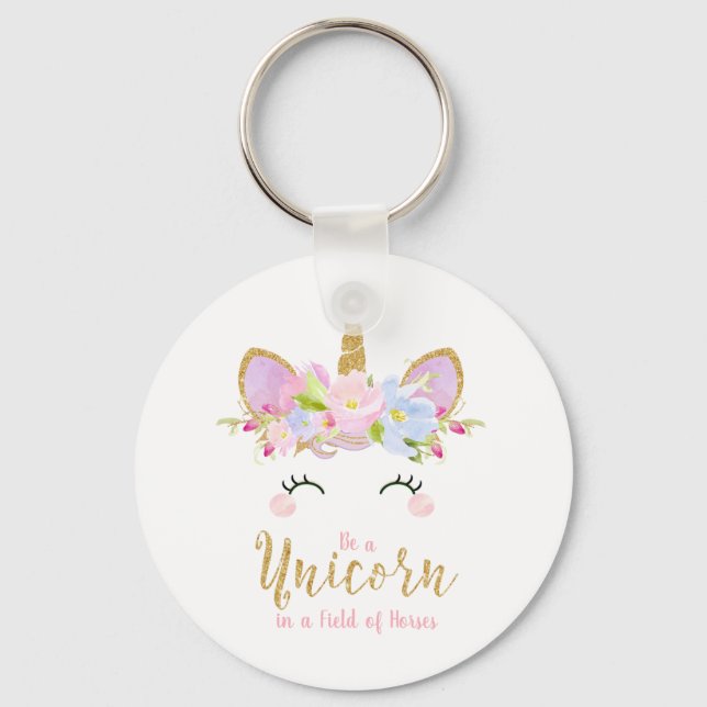 Niedliches Einhorn-Schlüsselring-Geschenk Geburtst Schlüsselanhänger (Vorderseite)