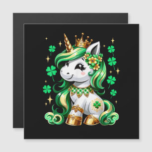 Niedliches Einhorn Shamrock St. Patrick's Day  Magnetkarte