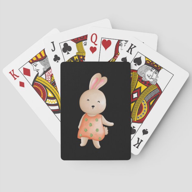 Niedliches Einhorn-Silvester-Party NYE 2023 Spielkarten (Rückseite)