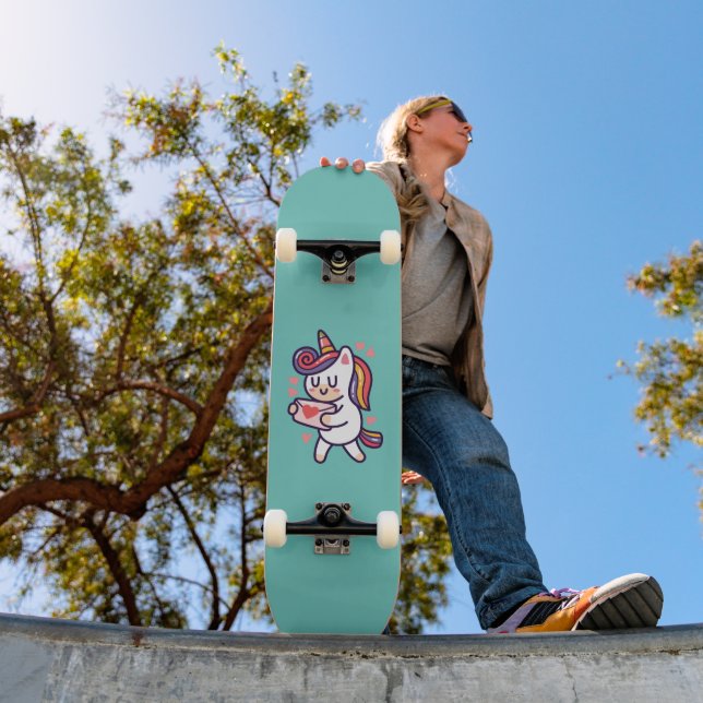 Niedliches Einhorn Skateboard (Außenbereich 1)