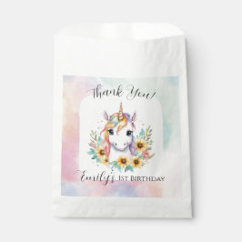 Niedliches Einhorn Sonnenblume Geburtstag Geschenktütchen