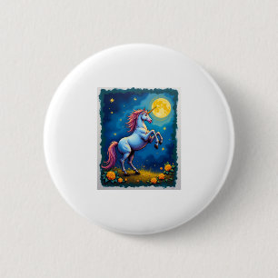 Niedliches Einhorn Sternennacht (2) Button