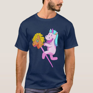 Niedliches Einhorn-Stick Pferde Hobby Horsing Für T-Shirt