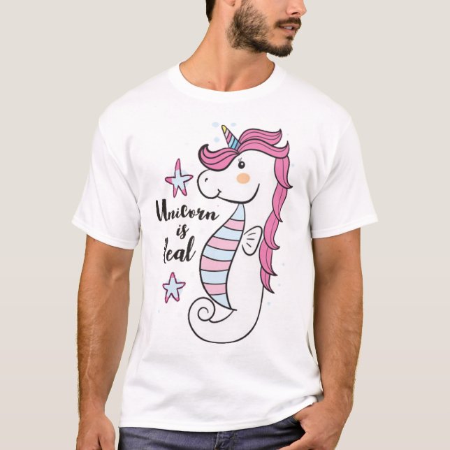 Niedliches Einhorn T-Shirt (Vorderseite)
