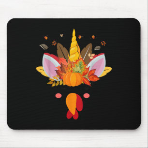 Niedliches Einhorn Türkei Gesicht Girl Herbst Gewi Mousepad