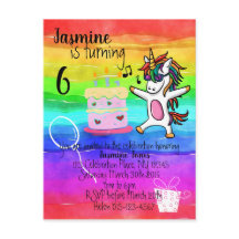 Niedliches Einhorn Wasserfarbe Regenbogen Geburtst