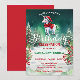 Niedliches Einhorn Weihnachten Weihnachten Geburts Save The Date