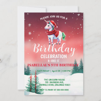 Niedliches Einhorn Weihnachten Weihnachten Geburts Save The Date