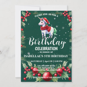 Niedliches Einhorn Weihnachten Weihnachten Geburts Save The Date