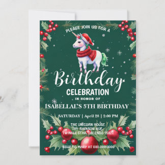 Niedliches Einhorn Weihnachten Weihnachten Geburts Save The Date