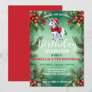 Niedliches Einhorn Weihnachten Weihnachten Geburts Save The Date