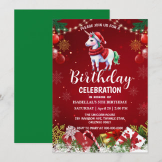 Niedliches Einhorn Weihnachten Weihnachten Geburts Save The Date