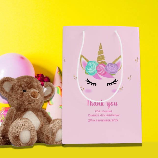 Niedliches Einhorngeburtsmänner vielen Dank Mittlere Geschenktüte (Von Creator hochgeladen)