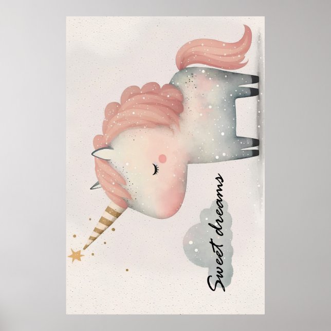 Niedliches Einhornplakat Poster (Vorne)