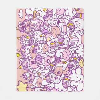 Niedliches Einhornpony: Zauberdoodle-Sammlung Fleecedecke