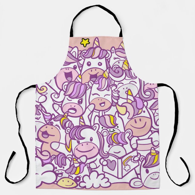 Niedliches Einhornpony: Zauberdoodle-Sammlung Schürze (Vorderseite)