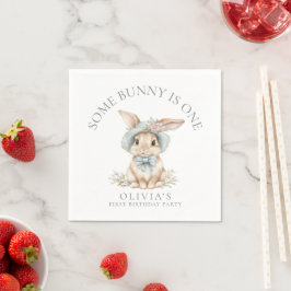 Niedliches Einige Bunny ist ein 1. Geburtstag Part Serviette