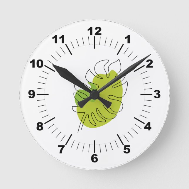 Niedliches einzeiliges, tropisches abgeschiedenes  runde wanduhr (Vorderseite)
