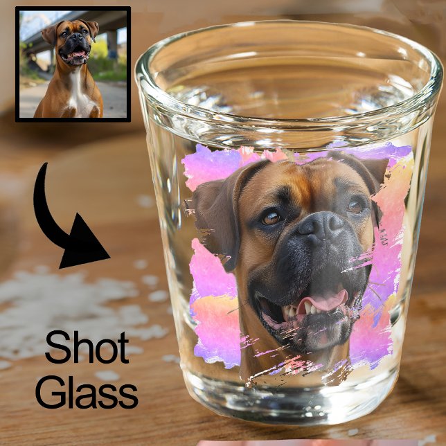 Niedliches, einzigartiges Rainbow Color Boxer Dog  Schnapsglas (Von Creator hochgeladen)