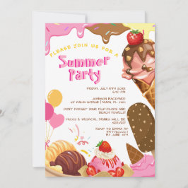 Niedliches Eis im Sommer Party Einladung