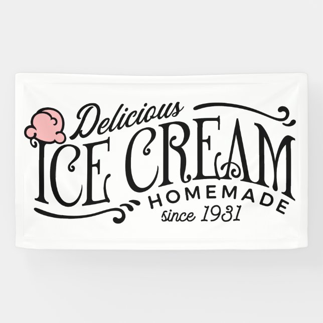 Niedliches Eis Party Banner (Horizontal)