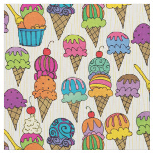 Niedliches Eiscreme-Krondessert auf Cream Girly Pa Stoff