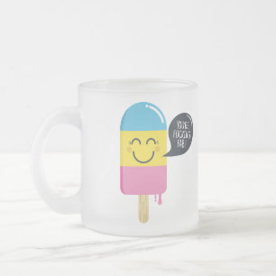 Niedliches Eiscremelächeln - Sie sind Toll-Lustige Mattglastasse