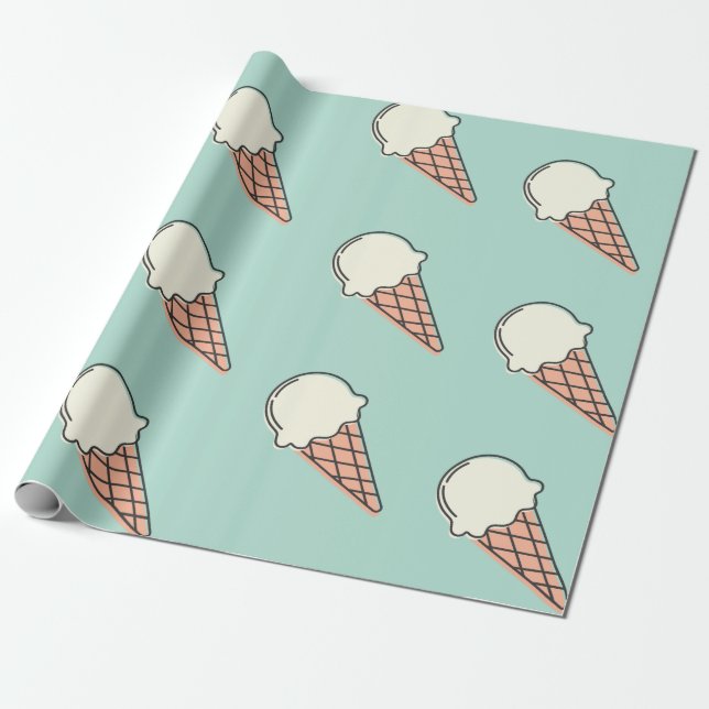 Niedliches Eiscremepapier Geschenkpapier (Ungerollt)