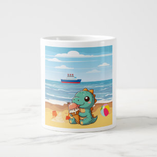 Niedliches Eisessen am Strand Jumbo-Tasse