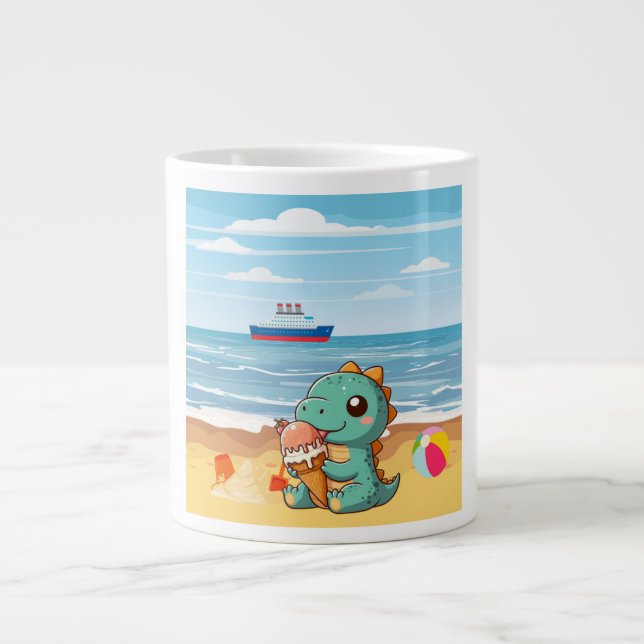 Niedliches Eisessen am Strand Jumbo-Tasse (Vorderseite)