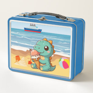 Niedliches Eisessen am Strand Metall Brotdose