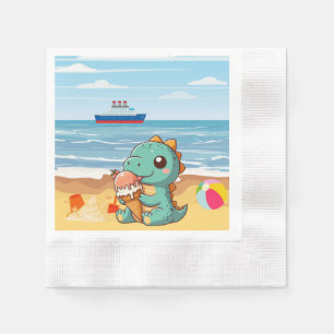 Niedliches Eisessen am Strand Serviette