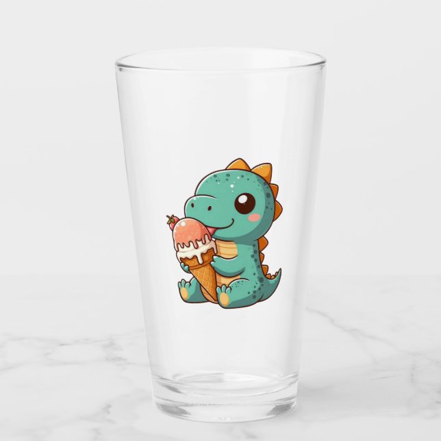 Niedliches Eisessen Glas (Vorderseite)