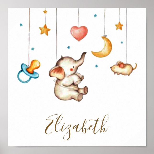 Niedliches Elefantenbaby Poster (Vorne)