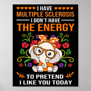 Niedliches Elefantenbewusstsein Multiple Sklerose Poster