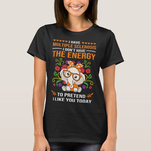Niedliches Elefantenbewusstsein Multiple Sklerose  T-Shirt (Vorderseite)
