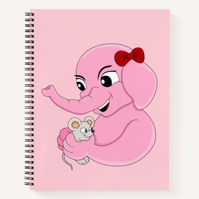 Niedliches Elefantenheft Cartoon Notizbuch (Vorderseite)