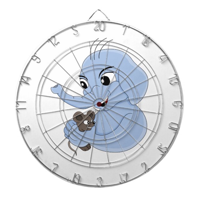 Niedliches Elefantenjunge Cartoon Dartboard Dartscheibe (vorne)