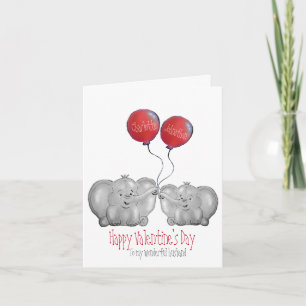 niedliches Elefantenpaar glücklich Valentinstag Eh Karte