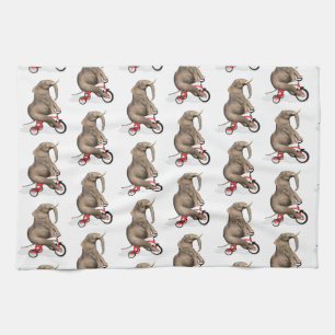 Niedliches Elefantenreiten Küchentuch