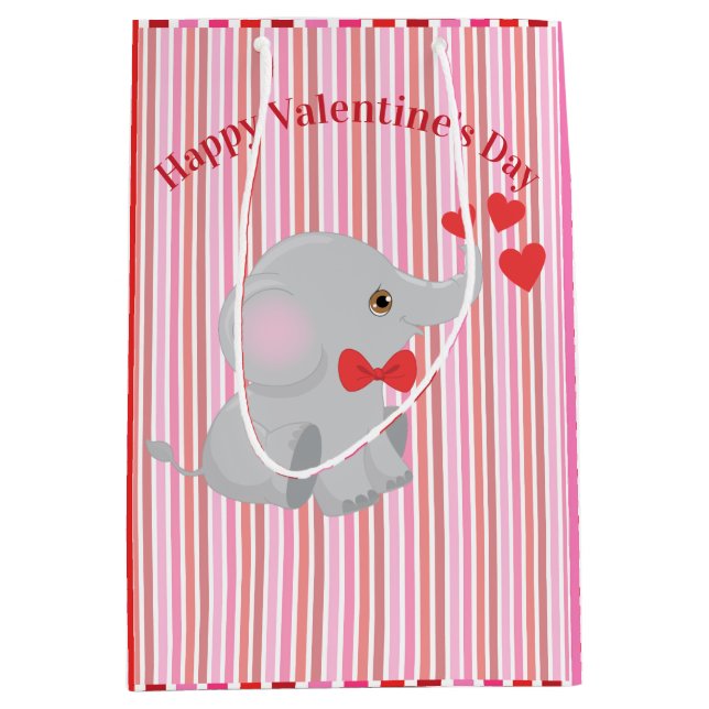 Niedliches ElefantenValentin Mittlere Geschenktüte (Vorderseite)