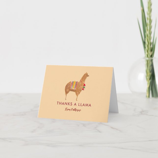 Niedliches Elegant Llama Alpaca HandIllustriertes  Dankeskarte (Vorderseite)