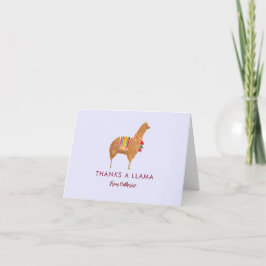 Niedliches Elegant Llama Alpaca HandIllustriertes Dankeskarte