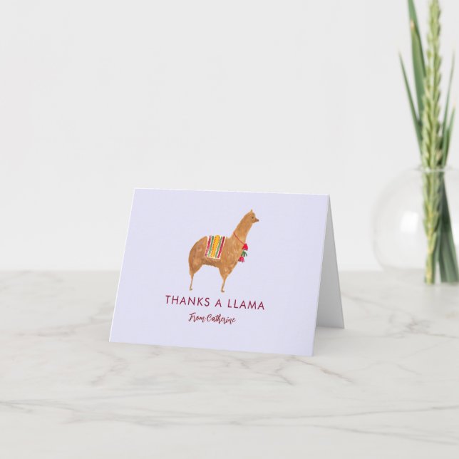 Niedliches Elegant Llama Alpaca HandIllustriertes  Dankeskarte (Vorderseite)