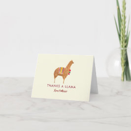 Niedliches Elegant Llama Alpaca HandIllustriertes  Dankeskarte