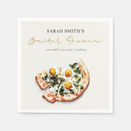 Niedliches elegantes Ei Basil Pizza Brautparty Par Serviette