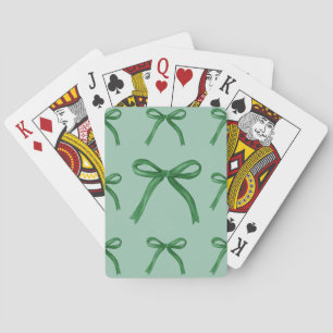 Niedliches, elegantes, grünes Bogen Spielkarten